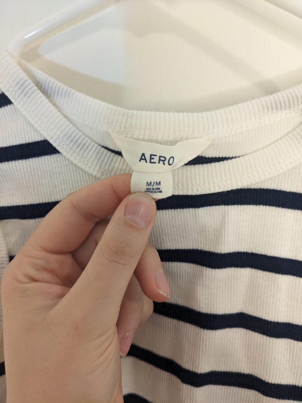 Striped Ribbed Tank Top - White/Navy - Picture 2 of 2